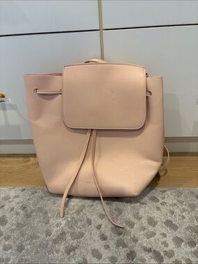Mansur Gavriel Blush Pink Leather Drawstring Backpack